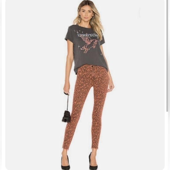 Mother The Looker Ankle Fray Jeans In Animal Attraction NWOT - Picture 1 of 7